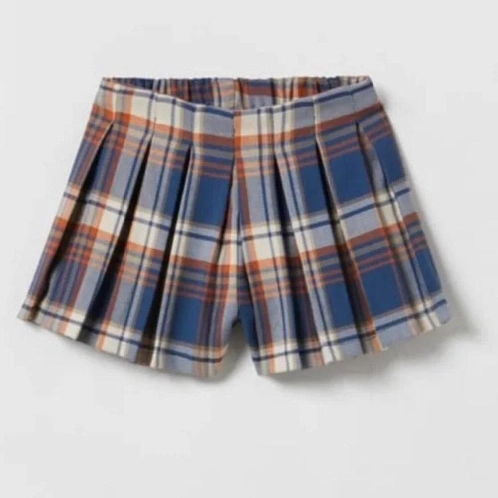 Zara Plaid Pleated Skort